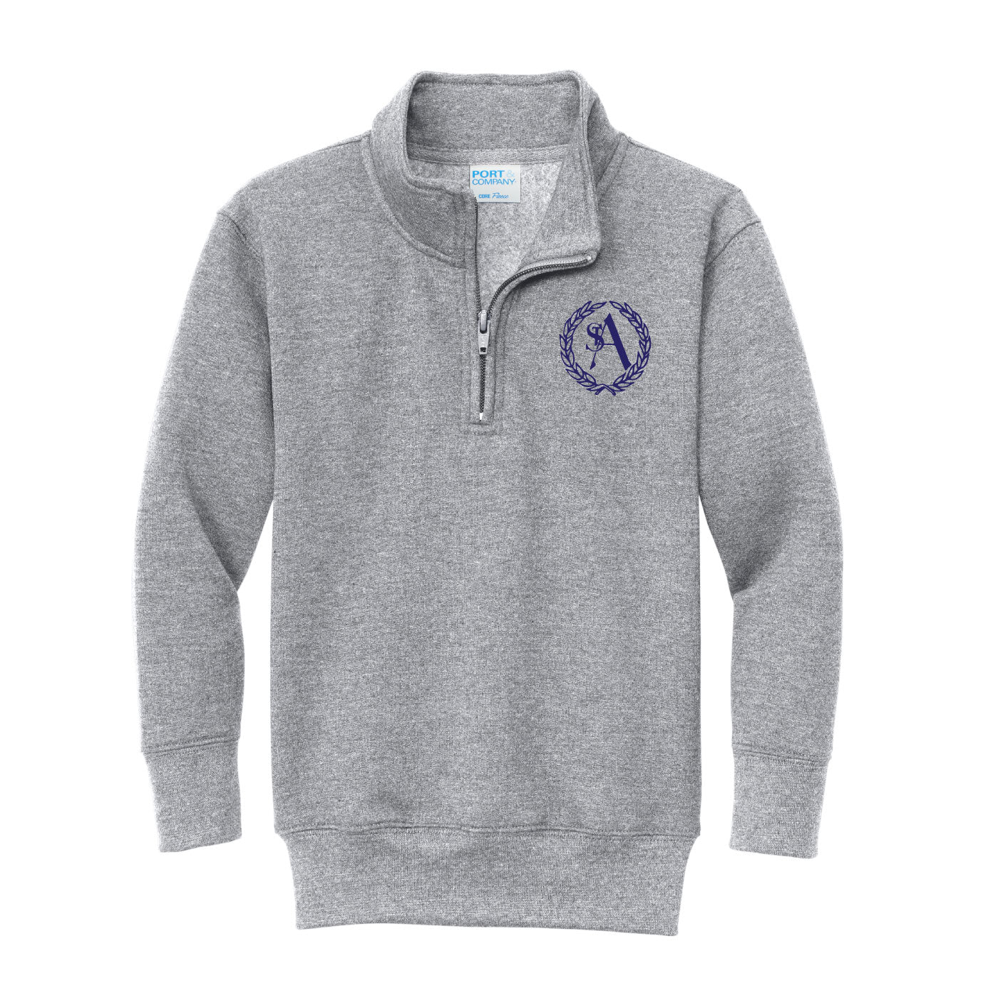 St. Ann "Sweatshirt" Style 1/4 Zip Athletic Gray